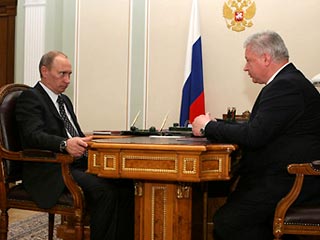 Владимир Путин на встрече с главой независимых профсоюзов Михаилом Шмаковым