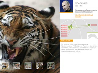 На личном сайте премьера России Владимира Путина появился новый раздел, где можно наблюдать за передвижениями уссурийской тигрицы, на которую глава правительства в августе 2008 года надел GPS-ошейник