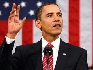 Президент США Барак Обама выступил со своим первым обращением к обеим палатам Конгресса