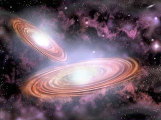 Американские астрономы обнаружили еще одну пару "танцующих черных" дыр в центре далекой галактики, образовавшейся при столкновении двух других галактик
