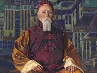Топ-лотом аукциона назван портрет кисти Святослава Рериха, на котором изображен отец - Николай Рерих - в тибетском одеянии