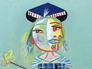 Картина "Портрет дочери художника в возрасте двух с половиной лет" изображающая дочь художника Майю, была написана Пикассо в 1938 году и до его смерти в 1973 году находилась у него дома
