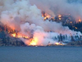 Около 17 тысяч человек вынуждены покинуть свои дома в городе Келоуна в канадской провинции Британская Колумбия из-за лесных пожаров, бушующих на площади 300 гектаров