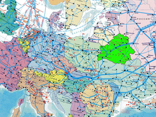 Схема транспортировки российского газа в Европу