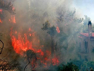 В связи с сильными лесными пожарами, бушующими вот уже третий день в окрестностях Афин, президент Греции Каролос Папульяс прервал отпуск и спешно вылетел в столицу