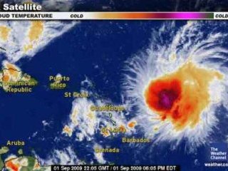 Тропический шторм "Эрика" образовался в Атлантическом океане