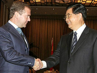Президент Дмитрий Медведев и председатель КНР Ху Цзиньтао