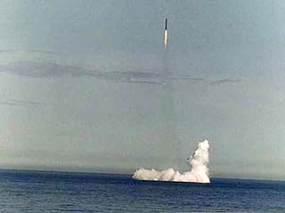 Атомная подводная лодка "Брянск" произвела успешный пуск баллистической ракеты