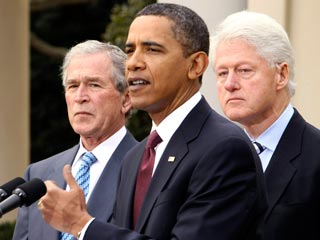 Барак Обама, Джордж Буш-младший и Билл Клинтон объявили о создании фонда по сбору денег для пострадавшего от разрушительного землетрясения Гаити