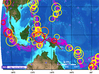 У берегов Индонезии произошло землетрясение силой 6,4 по шкале Рихтера