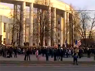 Акция белорусской оппозиции, приуроченная к годовщине образования в 1918 году Белорусской народной республики (БНР), завершилась в четверг в Минске без задержаний