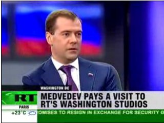 Президент РФ Дмитрий Медведев посетил телекомплекс Russia Today в Вашингтоне