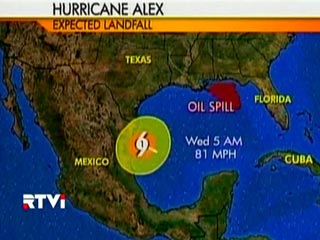 Ураган Алекс разносит нефть по побережью и увеличивает иски пострадавших к ВР