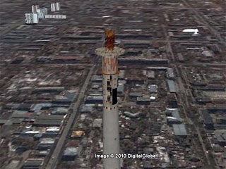 Пользователи Google Earth обнаружили неприличное слово на вершине телебашни в Екатеринбурге