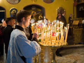 Праздничная литургия была совершена в Покровском храме Московской духовной академии
