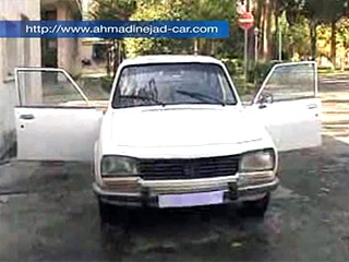 Миллион долларов предложили за личный автомобиль президента Ирана Махмуда Ахмади Нежада Peugeot 504 1977 года выпуска, выставленный на международный благотворительный аукцион