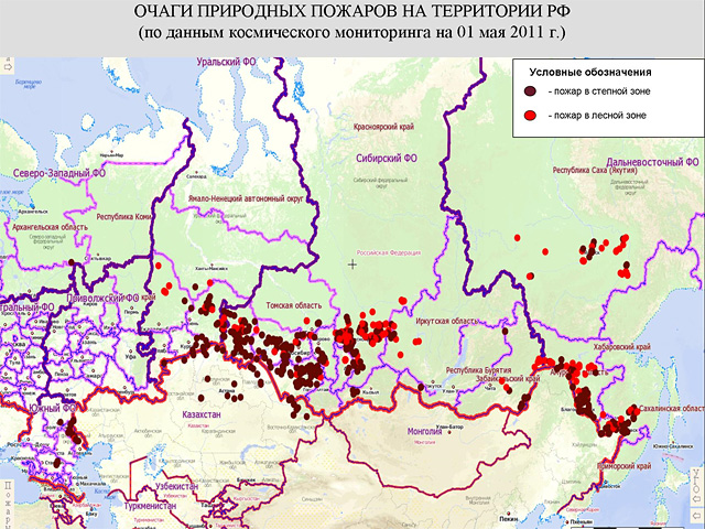 На территории Сибирского федерального округа действует 55 очагов лесных пожаров на общей площади 604,4 га, из них локализовано 19 очагов на площади 311,3 га