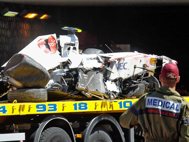 Серхио Перес угодил в серьезную аварию во время квалификации Гран-при Монако