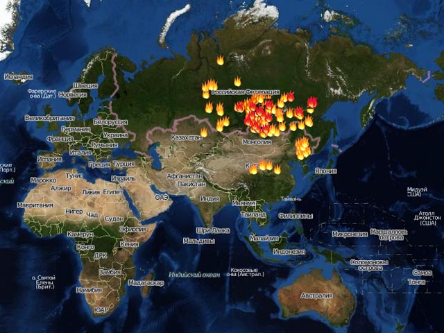 В Сибири продолжаются лесные пожары - хотя количество их очагов сокращается, общая площадь охваченных пожаром лесных угодий пока растет