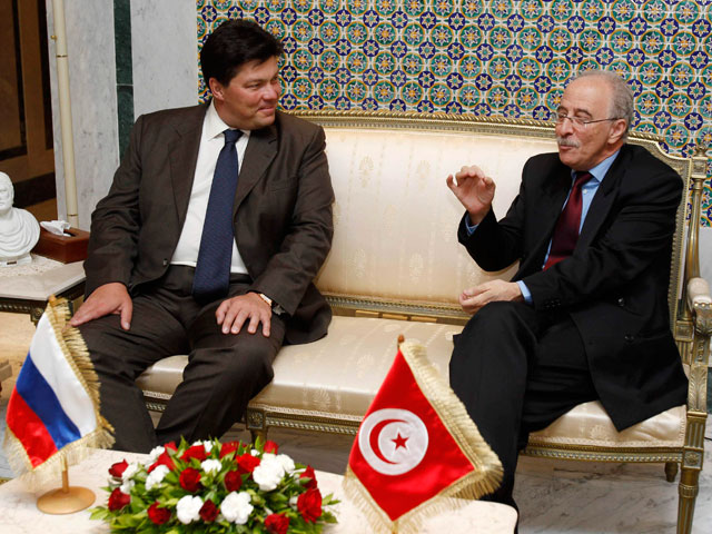 Михаил Маргелов и министр иностранных дел Туниса Мульди Кефи, Тунис, 17 июня 2011 года