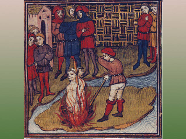 Последний гроссмейстер Ордена Храма (Тамплиеров) Жак де Моле был казнен в Париже в 1314 г. по обвинению в ереси, черной магии и идолопоклонстве