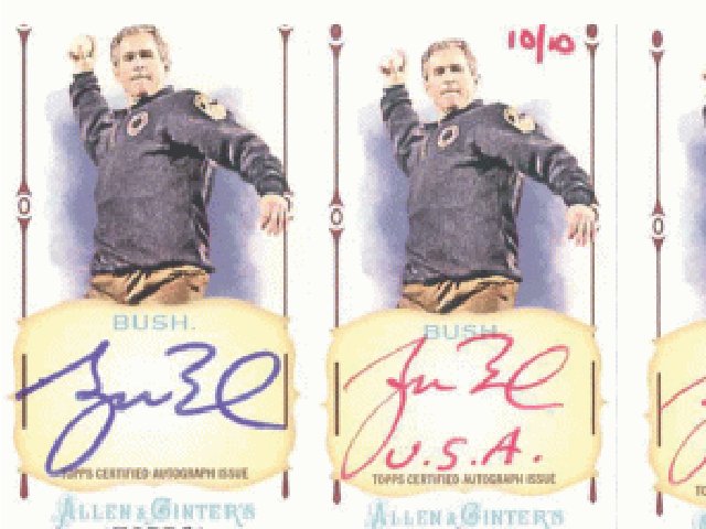 В продажу в США поступает уникальный подарочный набор карточек с изображением и личным автографом 43-го президента США Джорджа Буша-младшего