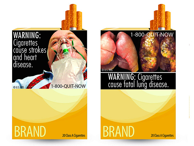 В соответствии с законом, принятым в 2009 году, американские производители табака обязаны с сентября 2012 года размещать на пачках предупреждения о вреде курения, а также фотографии