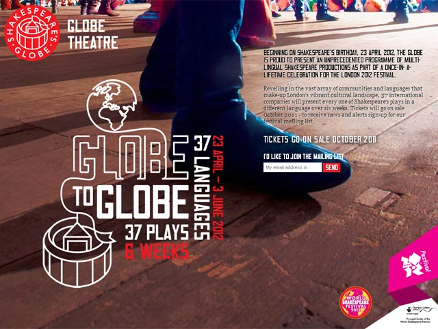 Первый в своем роде фестиваль Globe to Globe соберет не просто мировые театры, но и покажет Шекспира на 37 разных языках - от африканских диалектов до английского языка жестов