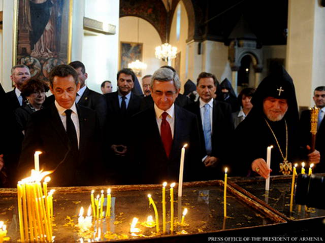 Президент Франции Николя Саркози посетил Эчмиадзин
