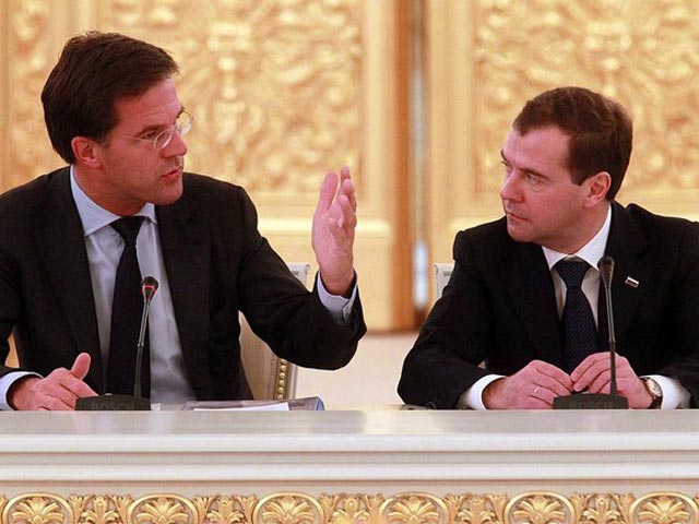 Дмитрий Медведев и Марк Рютте, 20 октября 2011 года