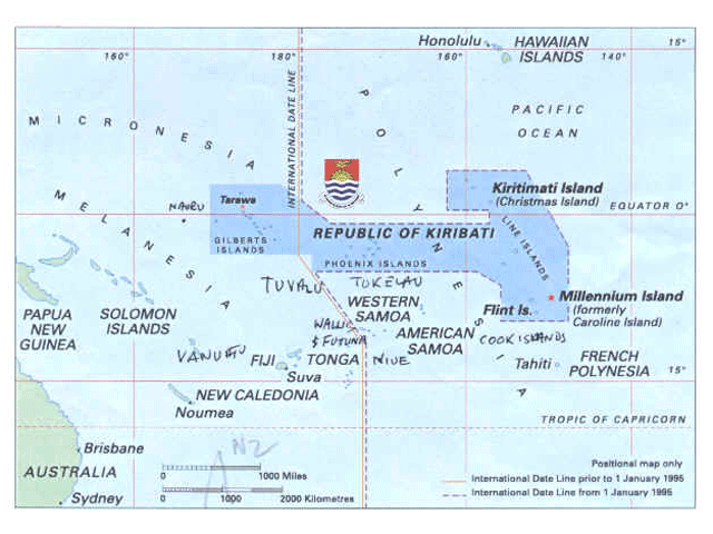 Новый, 2012 год, наступил на острове Рождества (Киритимати) государства Кирибати, расположенного в центральной части Тихого океана