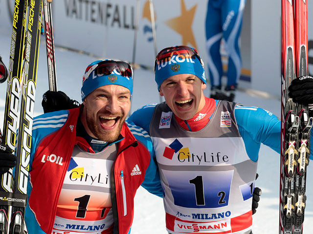 Российские лыжники Алексей Петухов и Николай Морилов выиграли командный спринт свободным стилем на этапе розыгрыша Кубка мира в Милане