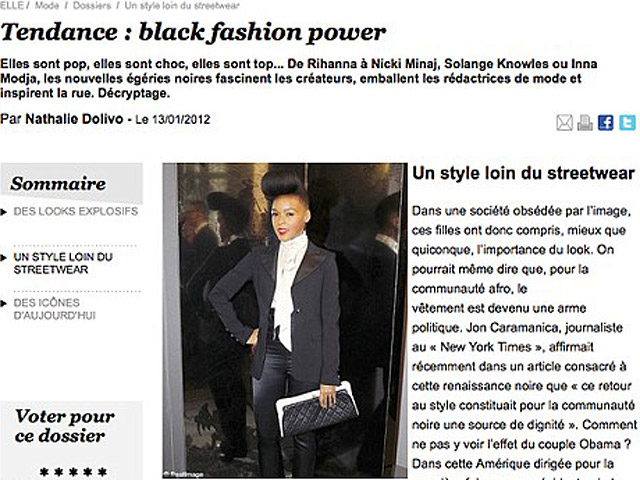 "Расистский" скандал вспыхнул во Франции из-за публикации в журнале Elle статьи о последних тенденциях в мире моды среди чернокожих