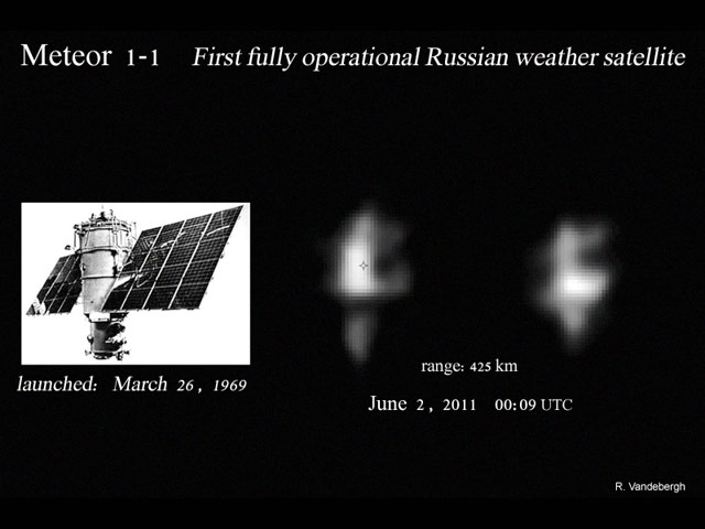 Бельгийский астроном-любитель Ральф Вандеберг сделал снимки первого советского метеоспутника "Метеор-1"