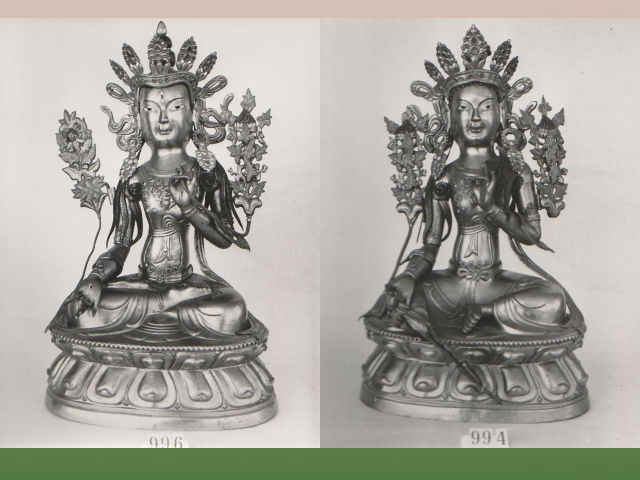 Две из шести похищенных скульптур - изображения богинь "Зеленая тара" и "Белая тара", представляют историко-культурную ценность