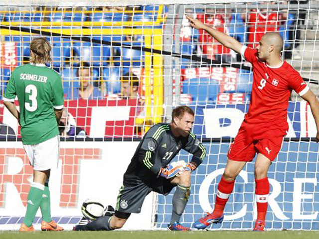 Швейцарские футболисты забили пять мячей в ворота сборной Германии