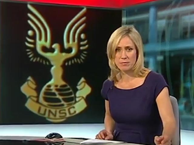 В эфире BBC перепутали флаг ООН с логотипом компьютерной "стрелялки"