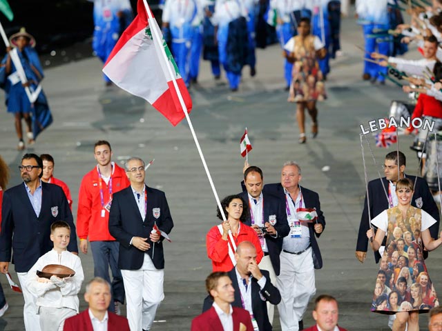 Ливанские олимпийцы на церемонии открытия игр в Лондоне, 27 июля 2012 года