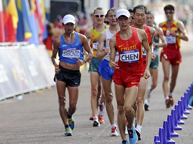 Легкоатлетический олимпийский турнир по ходьбе на 20 км в Лондоне выиграл китаец Чен Дин с олимпийским рекордом  1:18.46