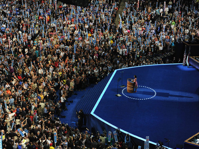 Кульминацией первого дня работы национального съезда Демократической партии США в городе Шарлотт стало выступление первой леди Мишель Обамы