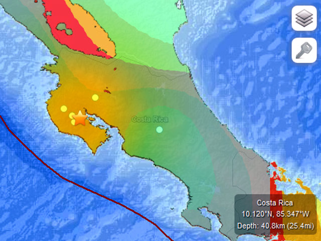Землетрясение магнитудой 7,9 произошло в Коста-Рике