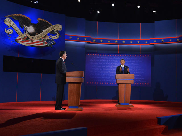 Претенденты на пост президента США "скрестили сабли": после ожесточенного заочного спора Митт Ромни и Барак Обама встретились на теледебатах