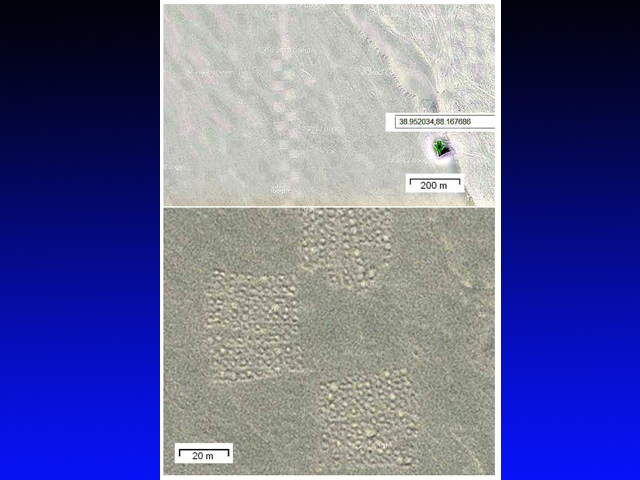 Спутник Google нашел в китайской пустыне цепь из земляных квадратов длиной 8 километров