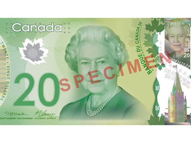 В Канаде поступили в обращение новые 20-долларовые банкноты из полимерного материала