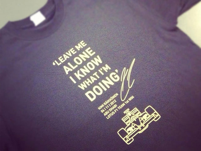 Райкконен подарил сотрудникам команды Lotus 500 футболок со смыслом