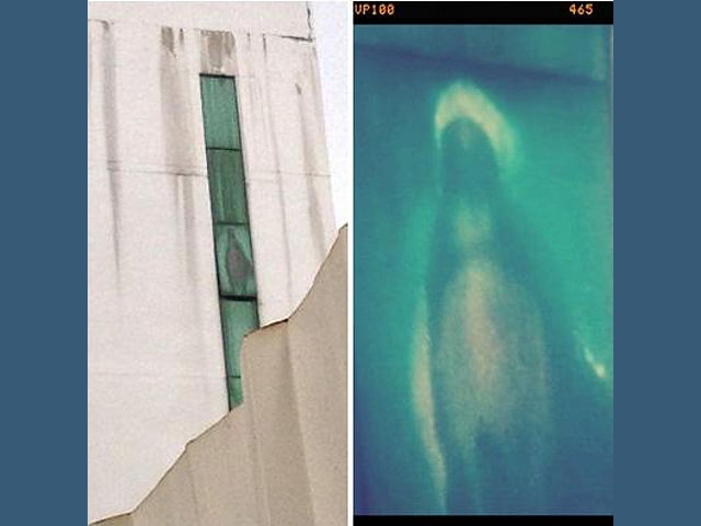 Фотографии образа, появившегося на окне седьмого этажа больницы, сразу стали распространяться среди местных христиан через Facebook