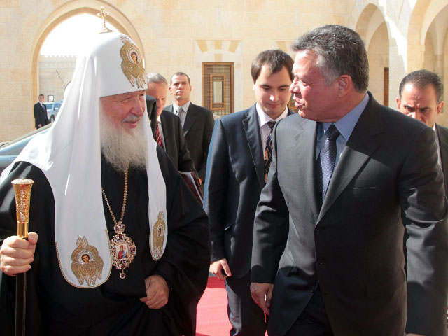 Патриарх Московский и всея Руси Кирилл, совершающий паломнический визит на Святую землю, встретился в Аммане с королем Иордании Абдаллой II