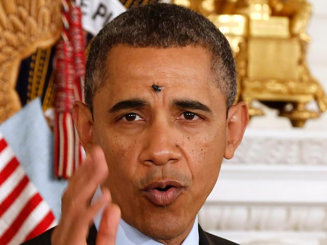 Возвращение мухи: Барак Обама вновь атакован на глазах американцев