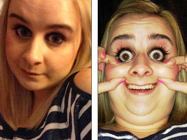 Девушки-пользователи сайта Reddit создали группу "Красотки превращаются в уродин", в которой они выкладывают снимки, на которых "корчат" лица, порой до неузнаваемости