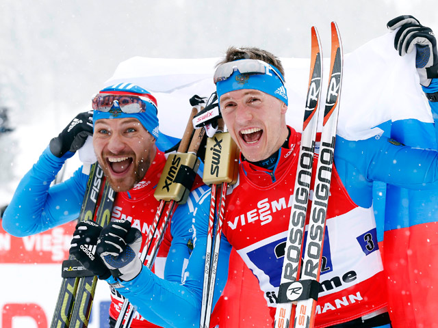 Россияне Алексей Петухов и Никита Крюков первенствовали в мужском командном спринте свободным стилем на чемпионате мира по лыжным видам спорта